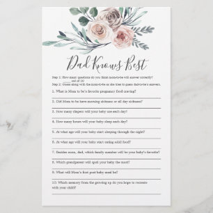 Boho Roos Baby shower Papa kent beste game