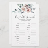 Boho Roos Baby shower Word Scramble Game (Voorkant / Achterkant)