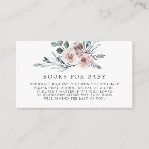Boho Roos Books for Baby Baby shower card Informatiekaartje