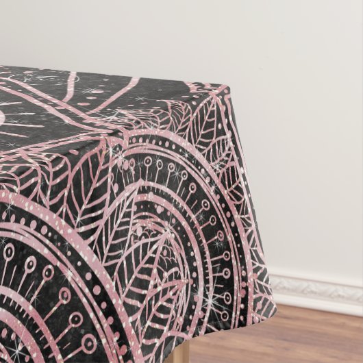 Boho Roos Gold Grey Mandala Elegant Design Tafelkleed (Voorbeeld)
