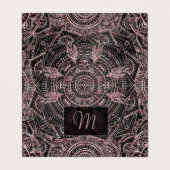 Boho Roos Gold Grey Mandala Elegant Design Visitekaartjes (Buitenkant ongevouwen)