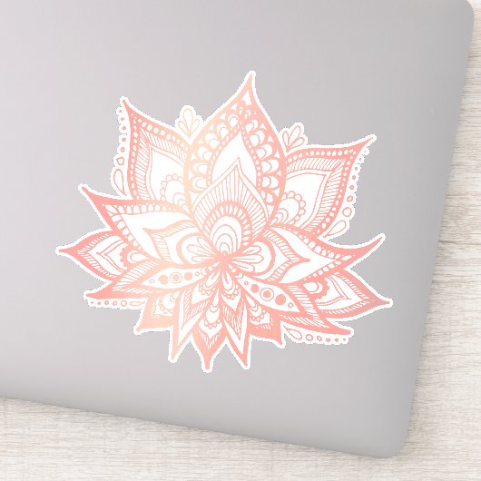 Boho Roos Gold Lotus Flower Sticker (Detail)