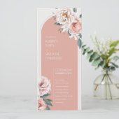 Boho Roos huwelijksprogramma Programma (Staand voorkant)