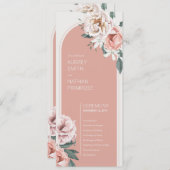 Boho Roos huwelijksprogramma Programma (Voorkant / Achterkant)