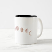 Boho Roos Pink Moon Phases Modern Minimum Tweekleurige Koffiemok (Voorkant rechts)