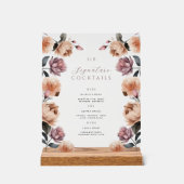 Boho Roos Signature Cocktail Trouwtafel Acryl Bord (Voorkant)