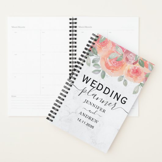 Boho Rose Aquarelle brûlé Mariage orange (Devant avec enveloppe)