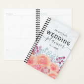Boho Rose Aquarelle brûlé Wedding planner orange (Devant avec enveloppe)