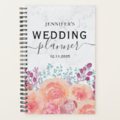 Boho Rose Aquarelle brûlé Wedding planner orange (Devant)