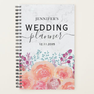 Boho Rose Aquarelle brûlé Wedding planner orange
