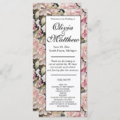 Boho rose aquarelle hydrangée programme de mariage (Devant / Derrière)