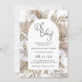 Boho rose Arc Floral Oh Baby shower Invitation (Devant)