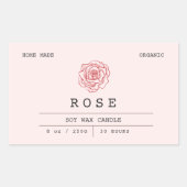 Boho rose doux Rose Kraft Étiquettes de bougie (Devant)