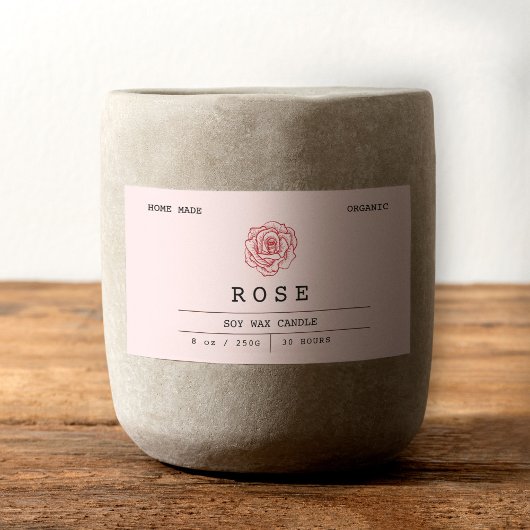 Boho rose doux Rose Kraft Étiquettes de bougie