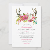 Boho rose faire-part de mariage (Devant)