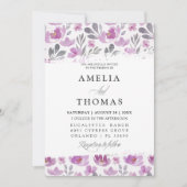 Boho rose Faire-part de mariage floral (Devant)