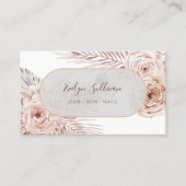 Boho rose fleurs carte de visite (Devant)