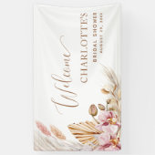 Boho rose floral | Bannière de bienvenue de la Fêt (Vertical)