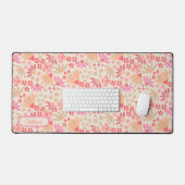 Boho Rose Floral Bureau Mat (Clavier et souris)