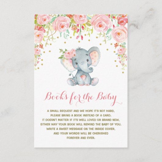 Boho Rose Floral Elephant Apportez une carte d'ins (Devant)