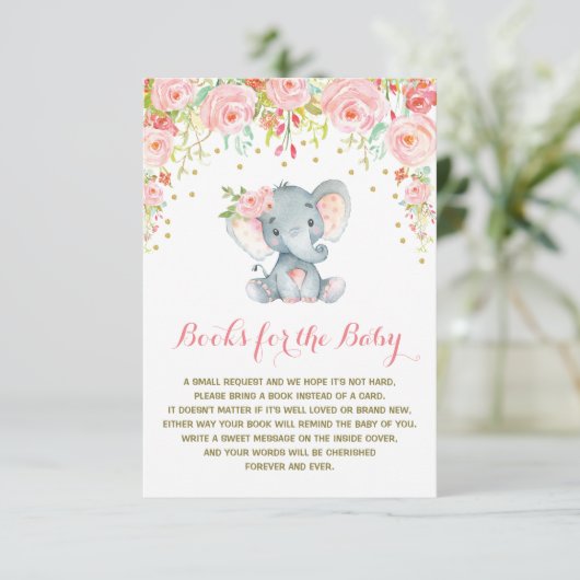 Boho Rose Floral Elephant Apportez une carte d'ins (Debout devant)