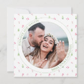 Boho rose floral Enregistrer la date invitation ph (Dos)