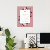 Boho rose Floral Première Affiche de bienvenue de (Bureau à domicile)