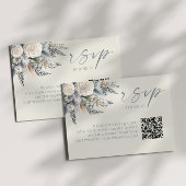 Boho Rose Floral QR Code Mariage RSVP Carte