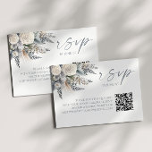Boho Rose Floral QR Code Mariage RSVP Carte