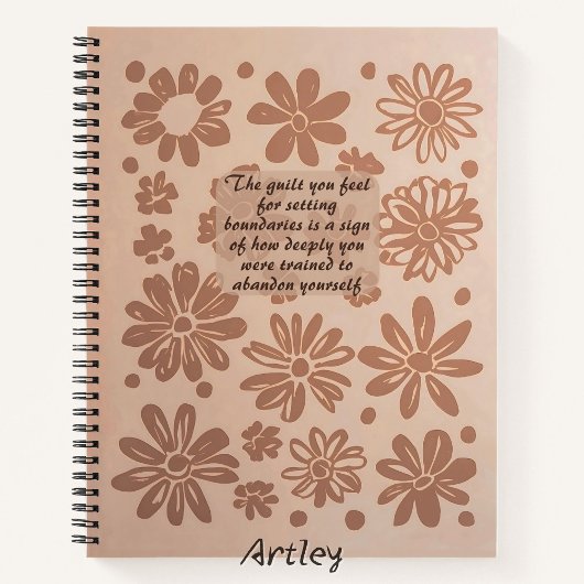 Boho Rose Floral Timbre Custom Quote Journal