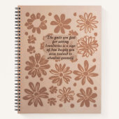 Boho Rose Floral Timbre Custom Quote Journal (Devant)