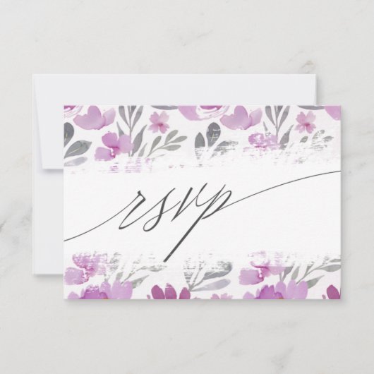 Boho Rose Floral Wedding RSVP (Devant)