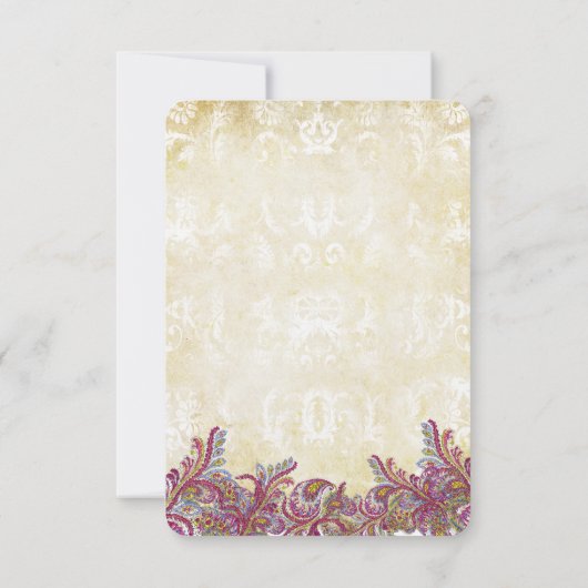 Boho rose framboise Réponse Mariage florale RSVP (Dos)