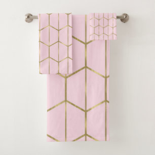 Boho Rose Hexagone Or et Glam Géométrique