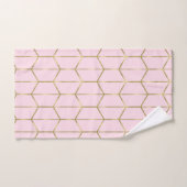 Boho Rose Hexagone Or et Glam Géométrique (Serviette à main)