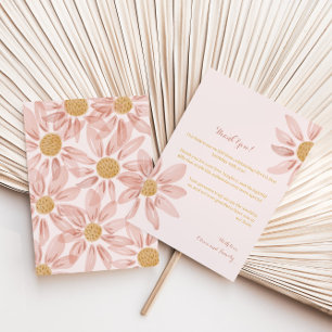 Boho Rose Jaune Daisy 1er anniversaire Carte de re