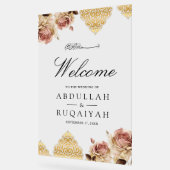Boho Rose Motif Cream Muslim Wedding Welcome (Angle)
