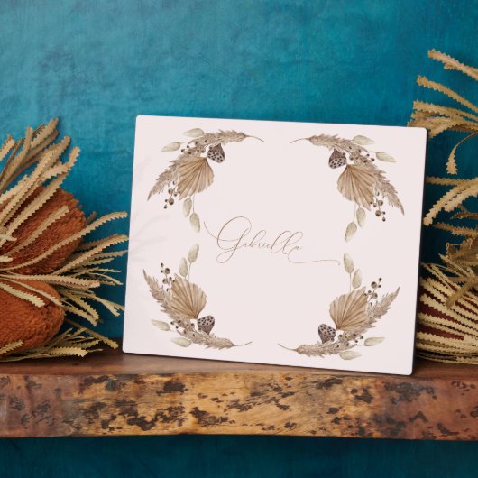 Boho Rose Nom personnalisé Tabletop Plaque avec Ea (Côté)