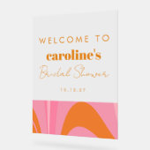 Boho Rose Orange Abstrait Personnalisé Baby Shower (Angle)