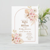 Boho rose Pampas Grass Baby in Bloom Invitation (Debout devant)