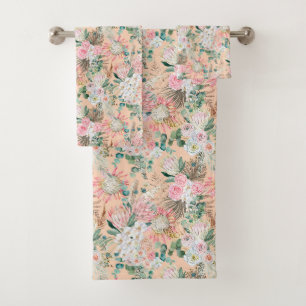 Boho Rose Pêche Blanc Floral Eucalyptus Tendance