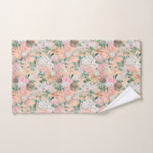 Boho Rose Pêche Blanc Floral Tendance Eucalyptus  (Serviette à main)