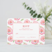 Boho Rose Rose Floral Aquarelle - Mariage RSVP (Debout devant)