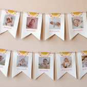 Boho rose soleil 1er anniversaire Bannière photo