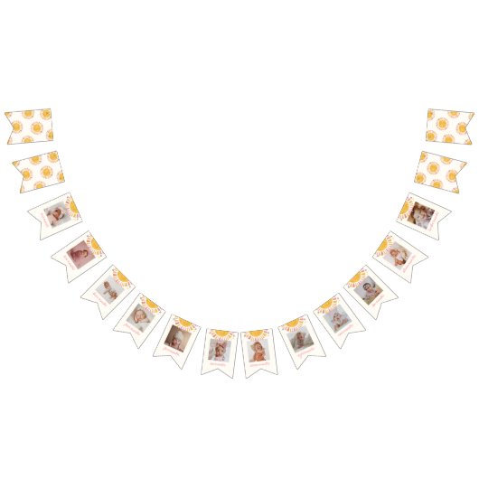 Boho rose soleil 1er anniversaire Bannière photo (Tout)