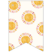 Boho rose soleil 1er anniversaire Bannière photo (Premier drapeau)