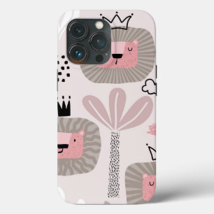 Boho rose tendance Lion moderne Tough Coque