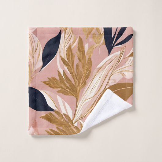 Boho rose vif Feuilles Collection moderne (Gant de toilette)