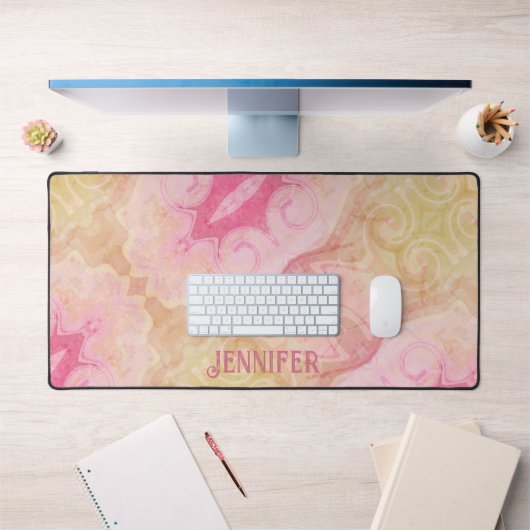 Boho rose Vintage Abstrait Fun Nom de conception (Bureau 1)