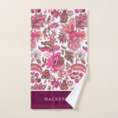 Boho rose Vintage Monogramme floral (Serviette à main)